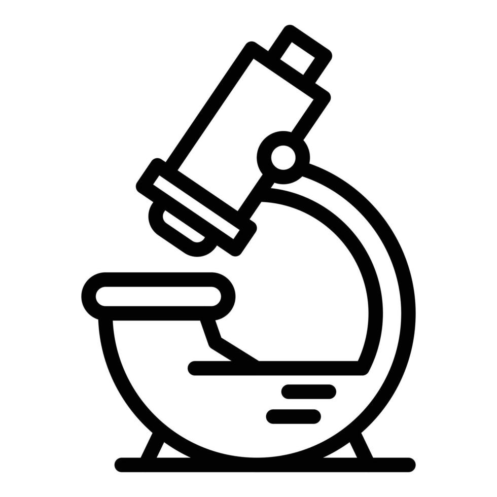 Biology microscope icon, outline style vector