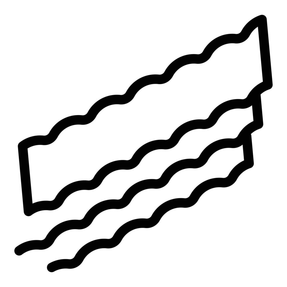 vector de contorno de icono de pasta de lasaña. lasaña italiana