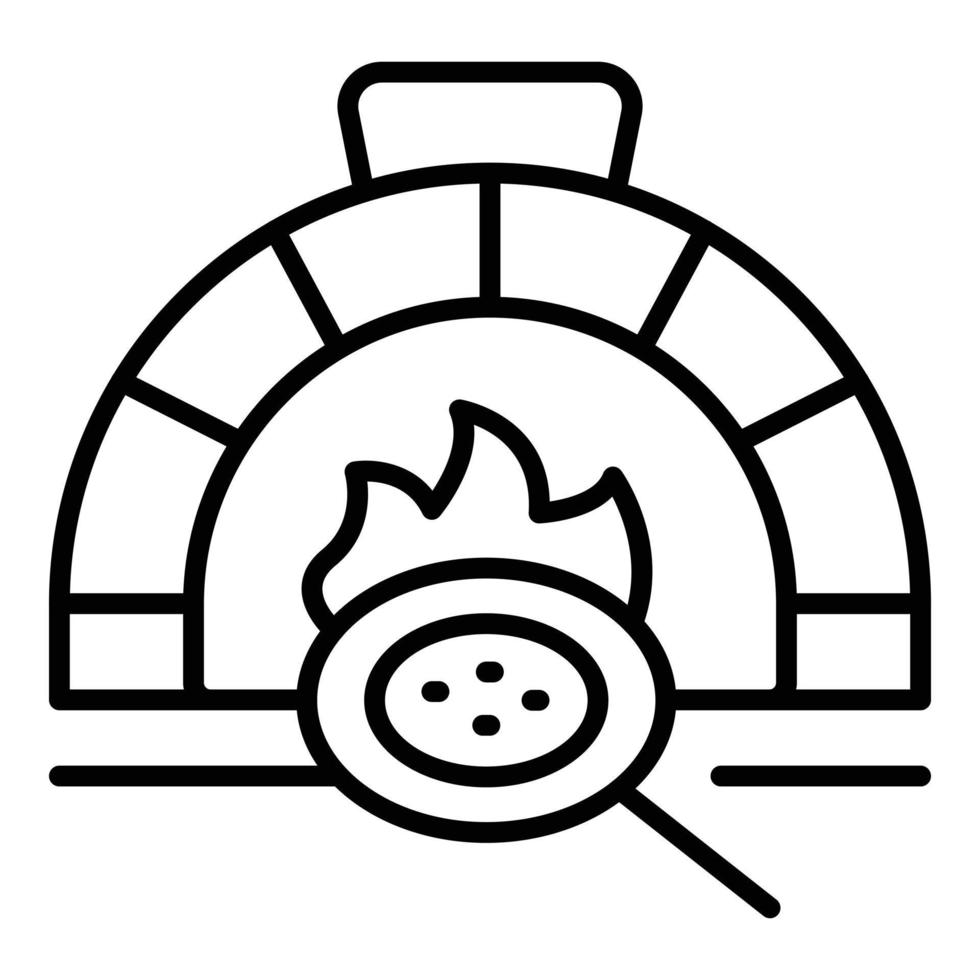 Stove pizza icon outline vector. Oven brick vector