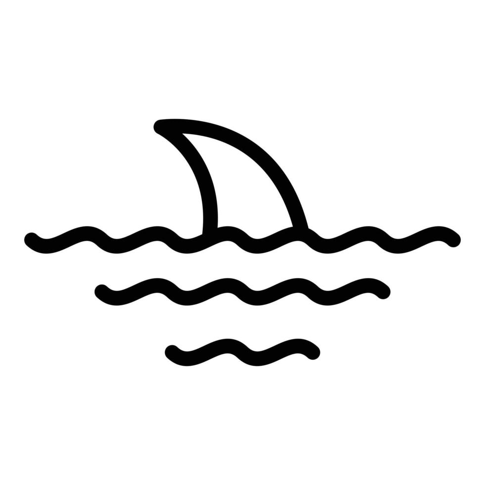 Sea shark icon outline vector. Bite fin wave vector