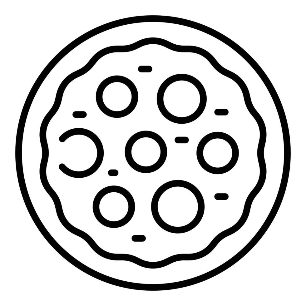 vector de contorno de icono de pizza italiana. queso fresco de italia