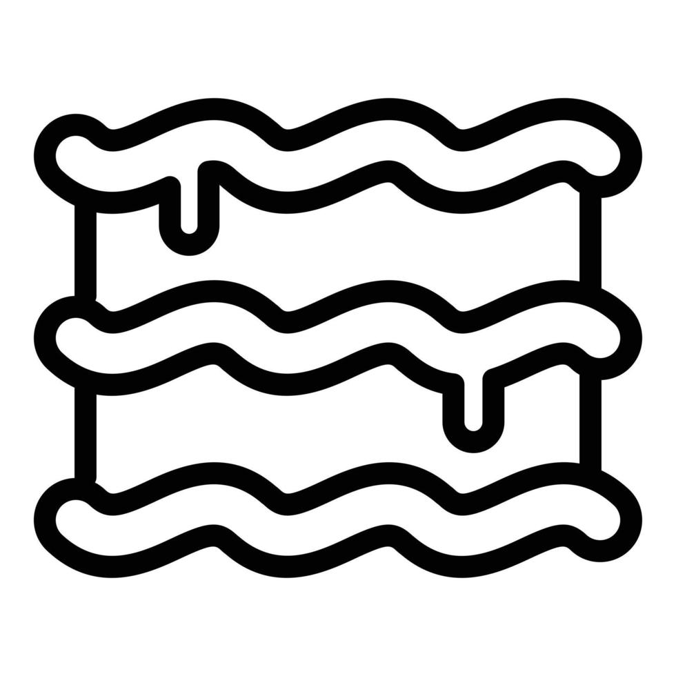 Onion lasagna icon outline vector. Italian dish vector