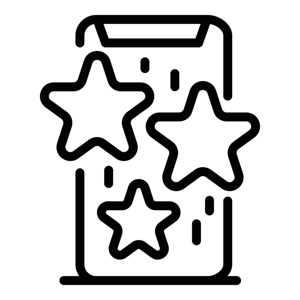 Stars on smartphone icon, outline style vector