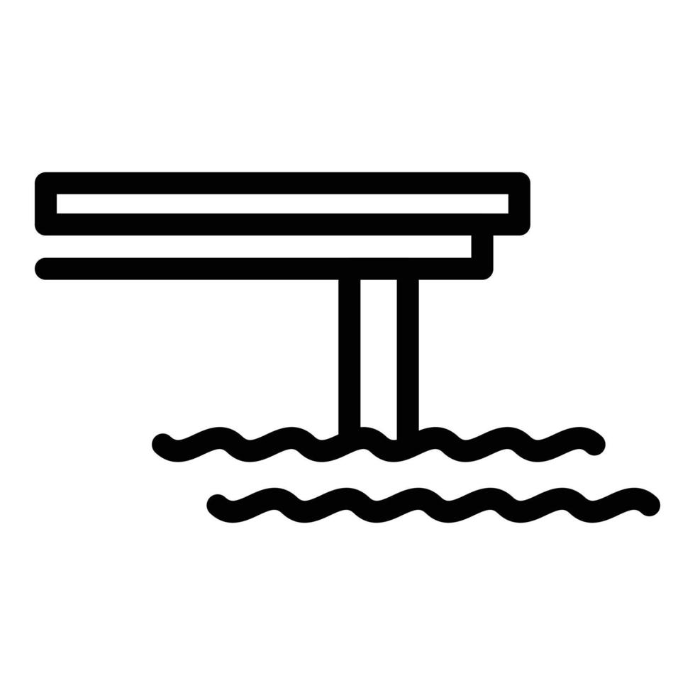 vector de contorno de icono de puente de mar. construcción de edificios de mar