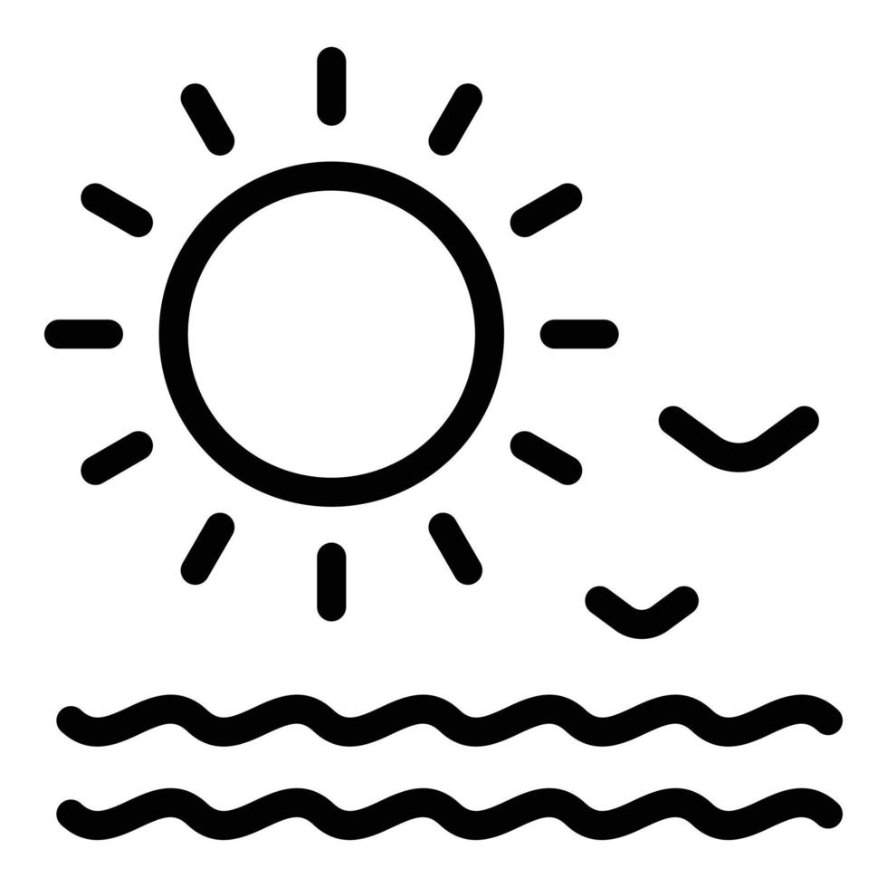 Ocean summer sun icon outline vector. Beach sea travel vector