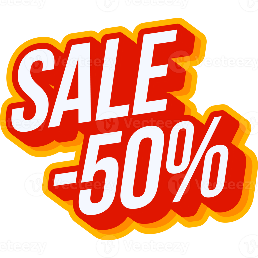 sale 50 percent off typography png