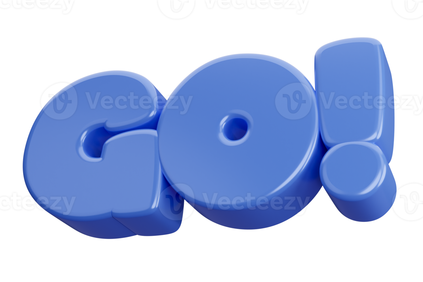 go 3d render text phrase inscription png