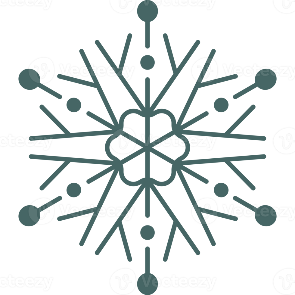 vrolijk Kerstmis sneeuwvlok lijn stijl icoon png