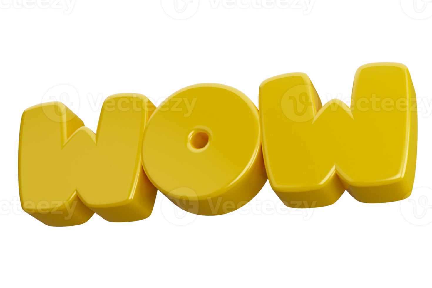 wow 3d render text phrase inscription png