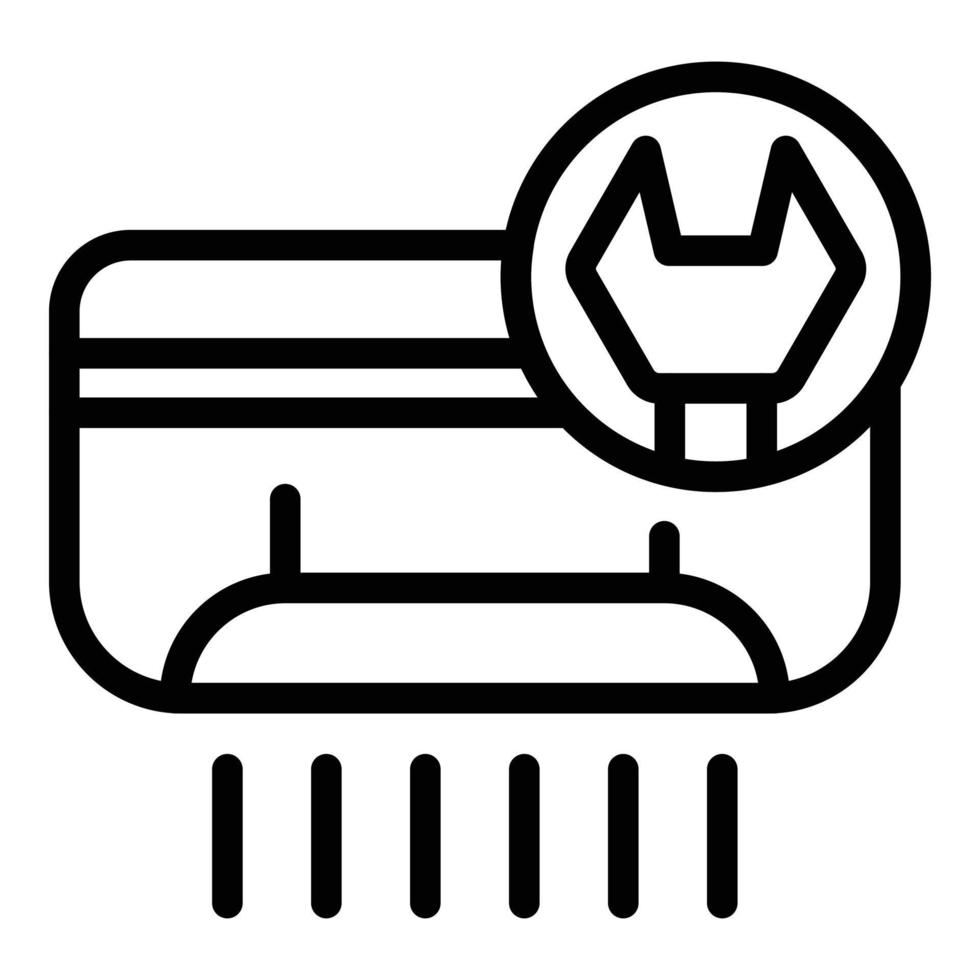 Repair air conditioner compressor icon, outline style vector
