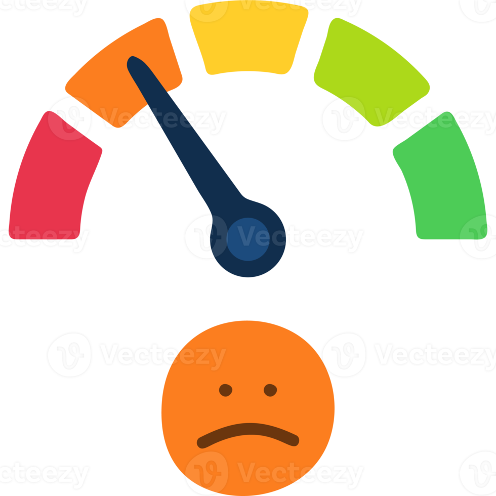 emotion face scale meter illustration. Mood indicator, customer satisfaction survey, feedback concept png