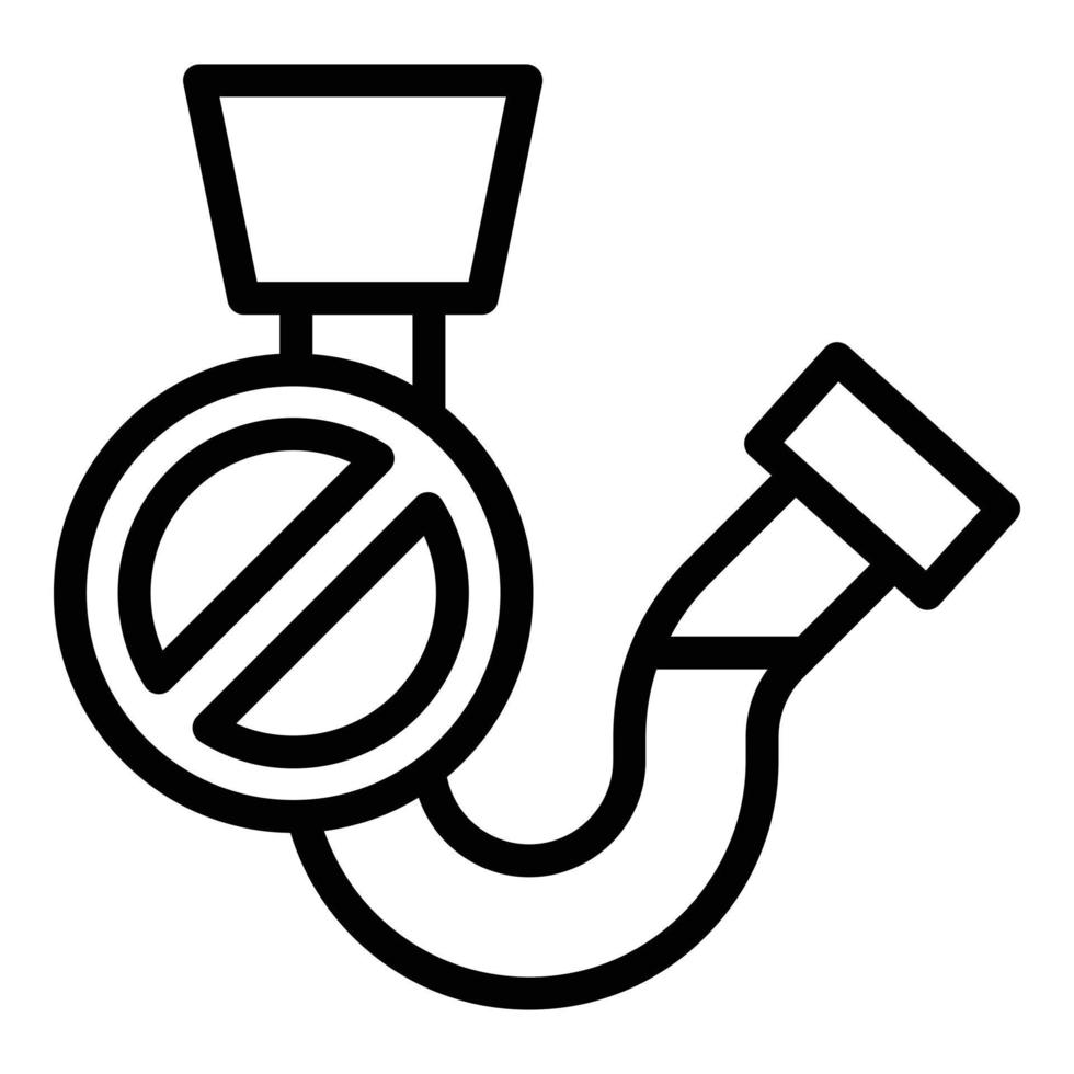 Repair dishwasher broken pipe icon, outline style vector