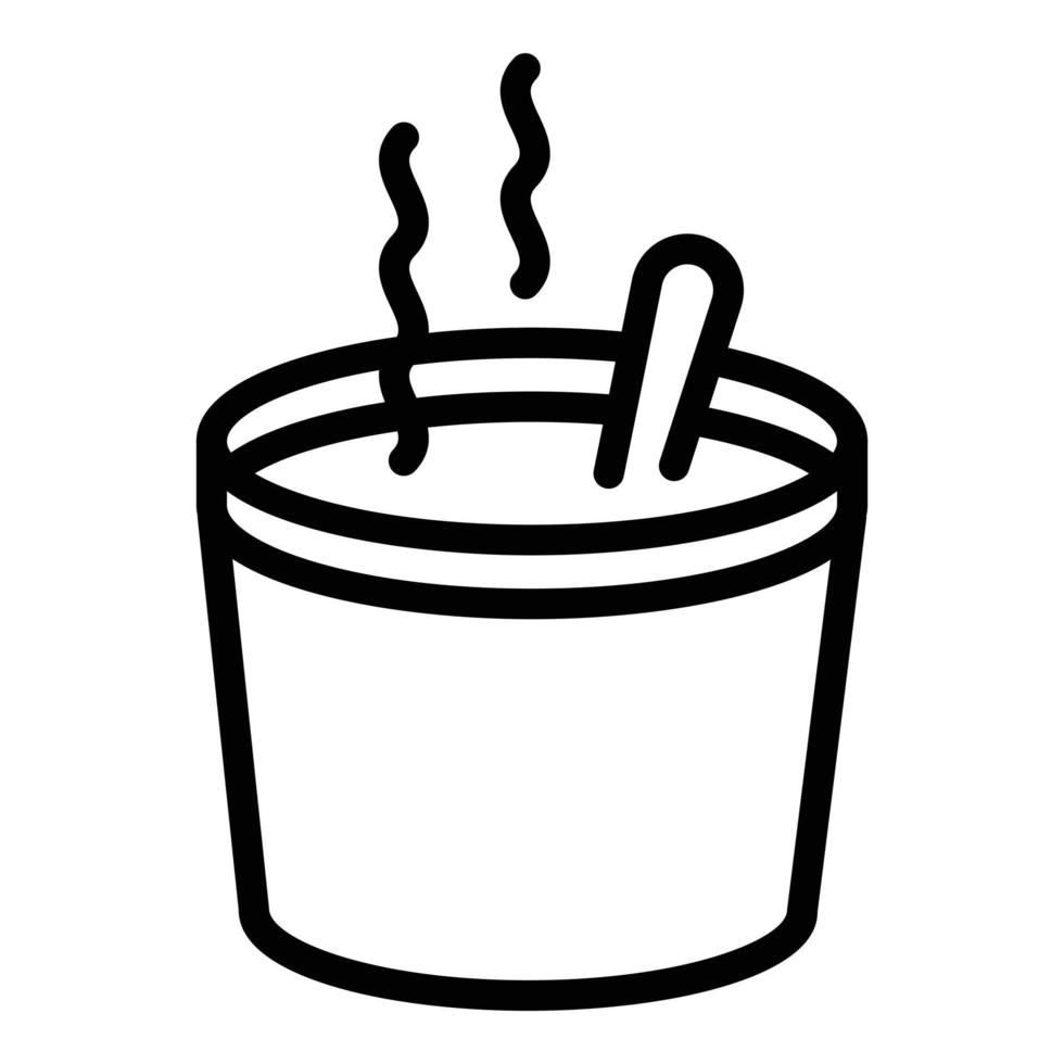 icono de sopa caliente para llevar, estilo de esquema vector