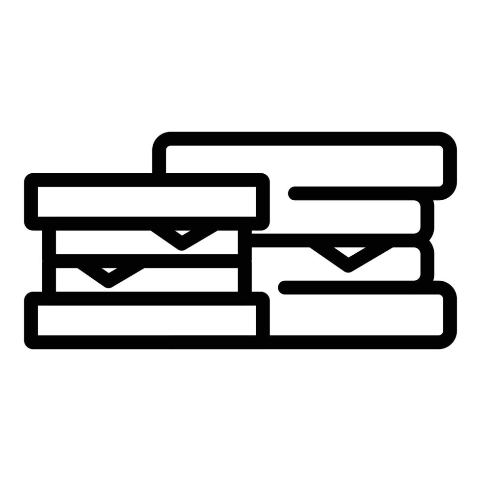 icono de sándwich para llevar, estilo de esquema vector