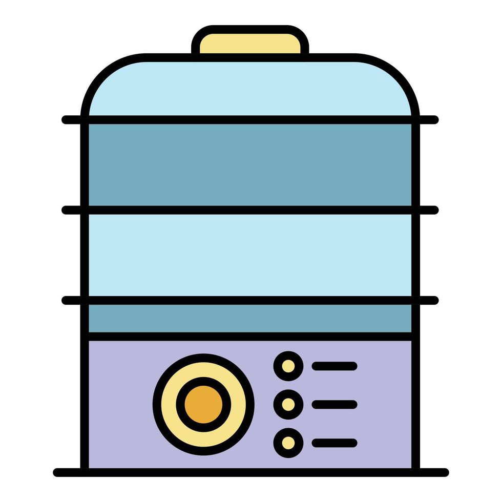 Kitchen cooker icon color outline vector