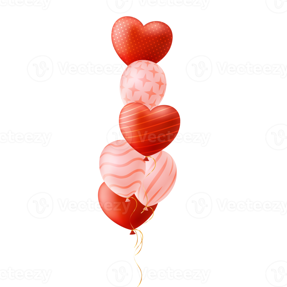 valentine heart love realistic balloon png