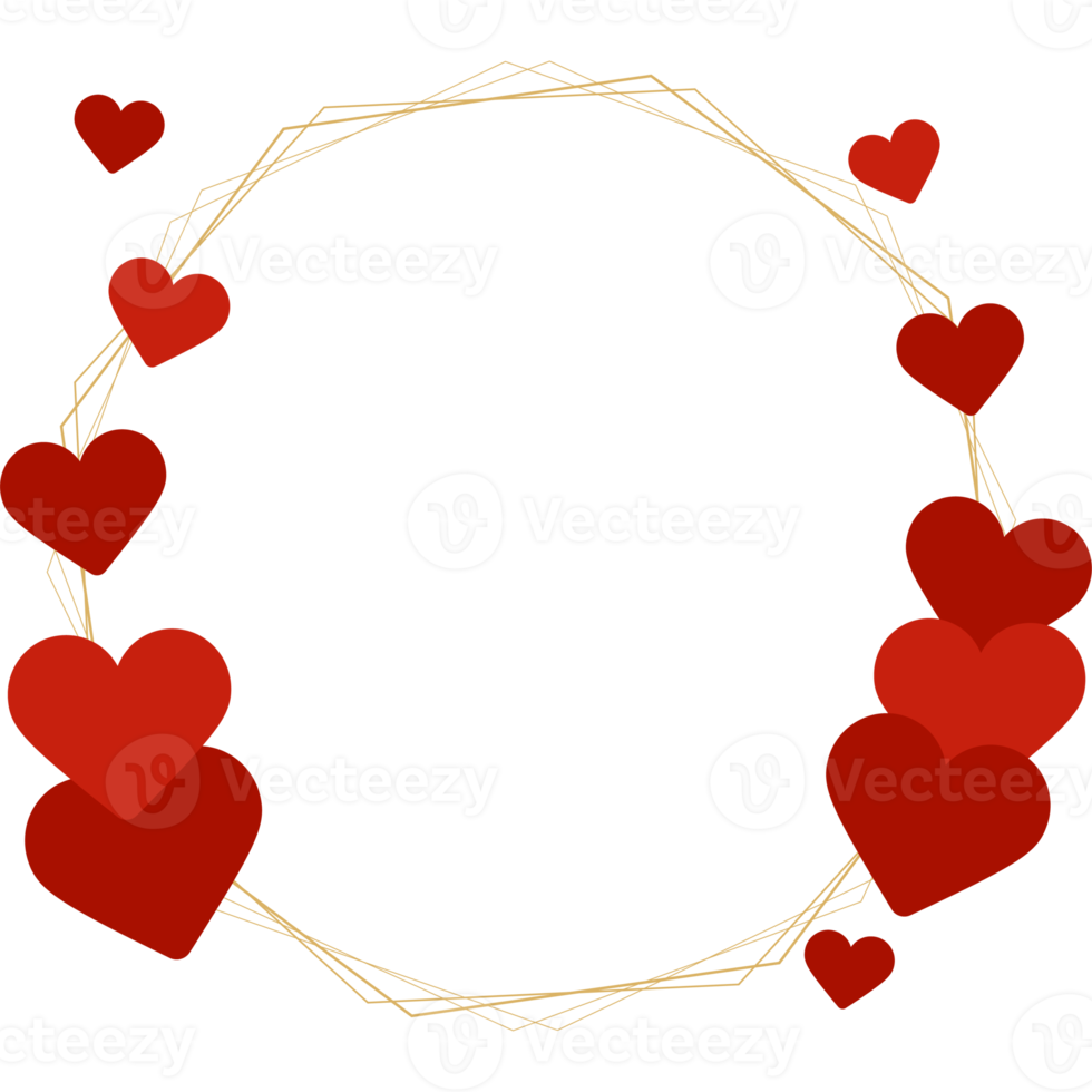 love heart empty round circle frame illustration png