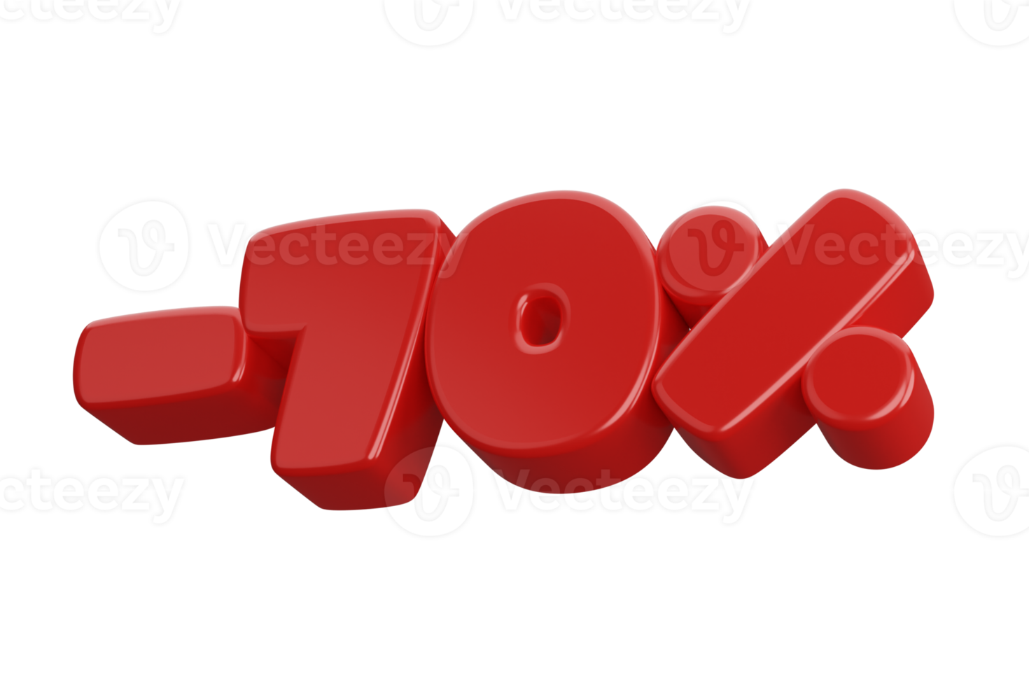 70 Prozent 3D-Render-Rabatt png