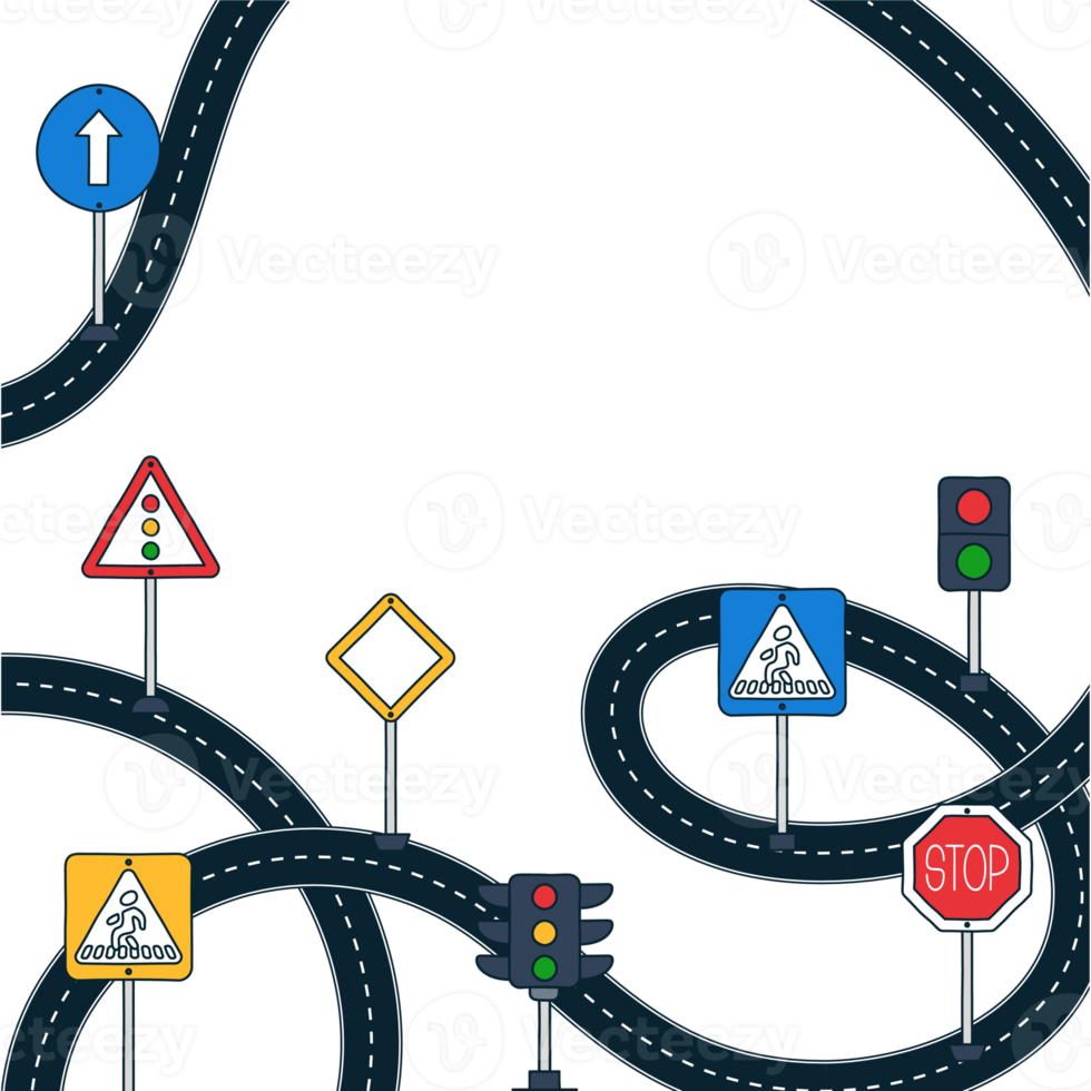 drive learn road sign illustration png