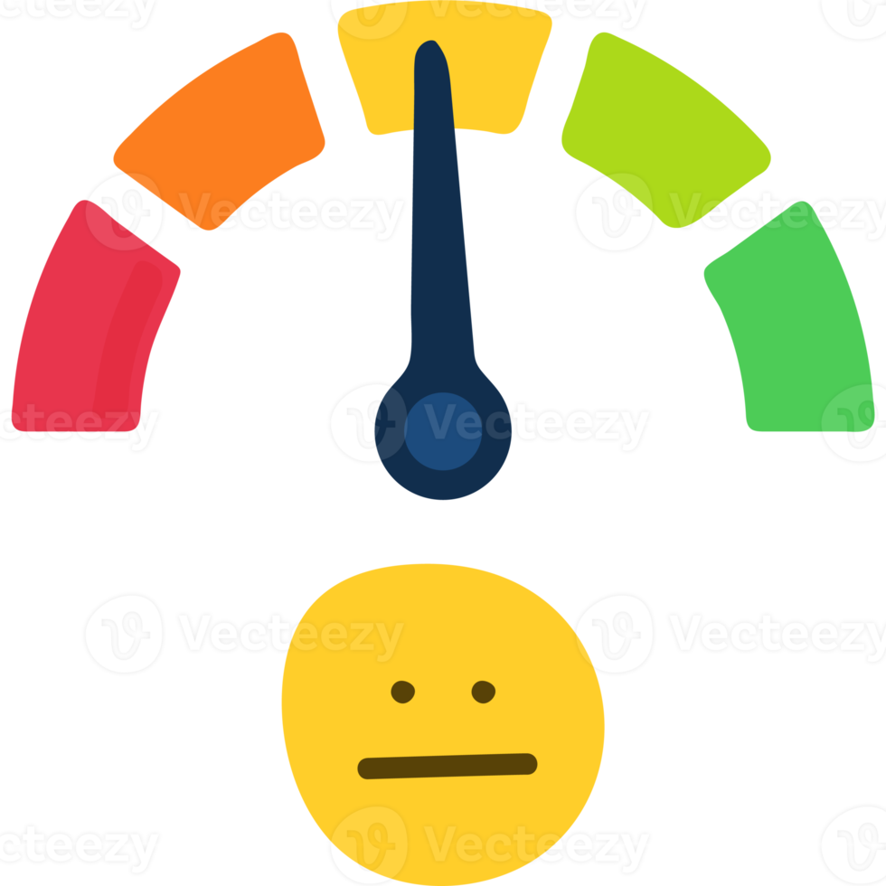 emotion face scale meter illustration. Mood indicator, customer satisfaction survey, feedback concept png