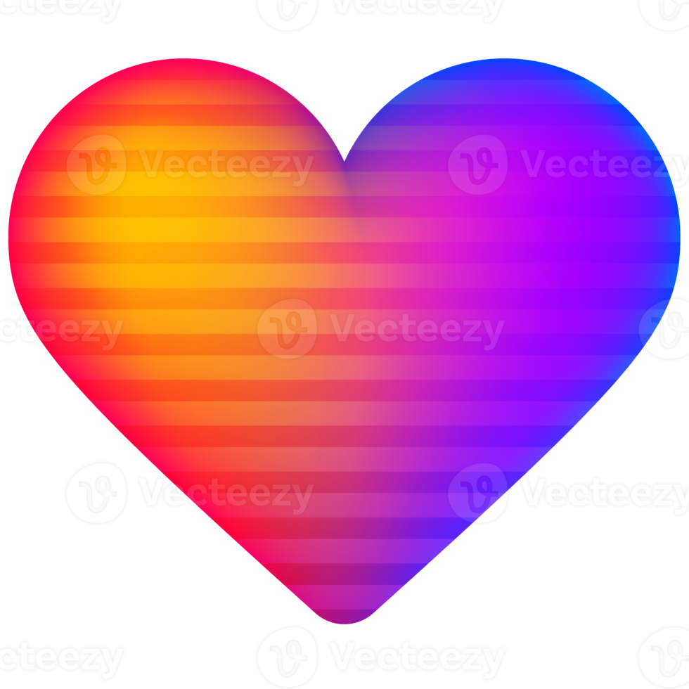 rainbow realistic heart icon png