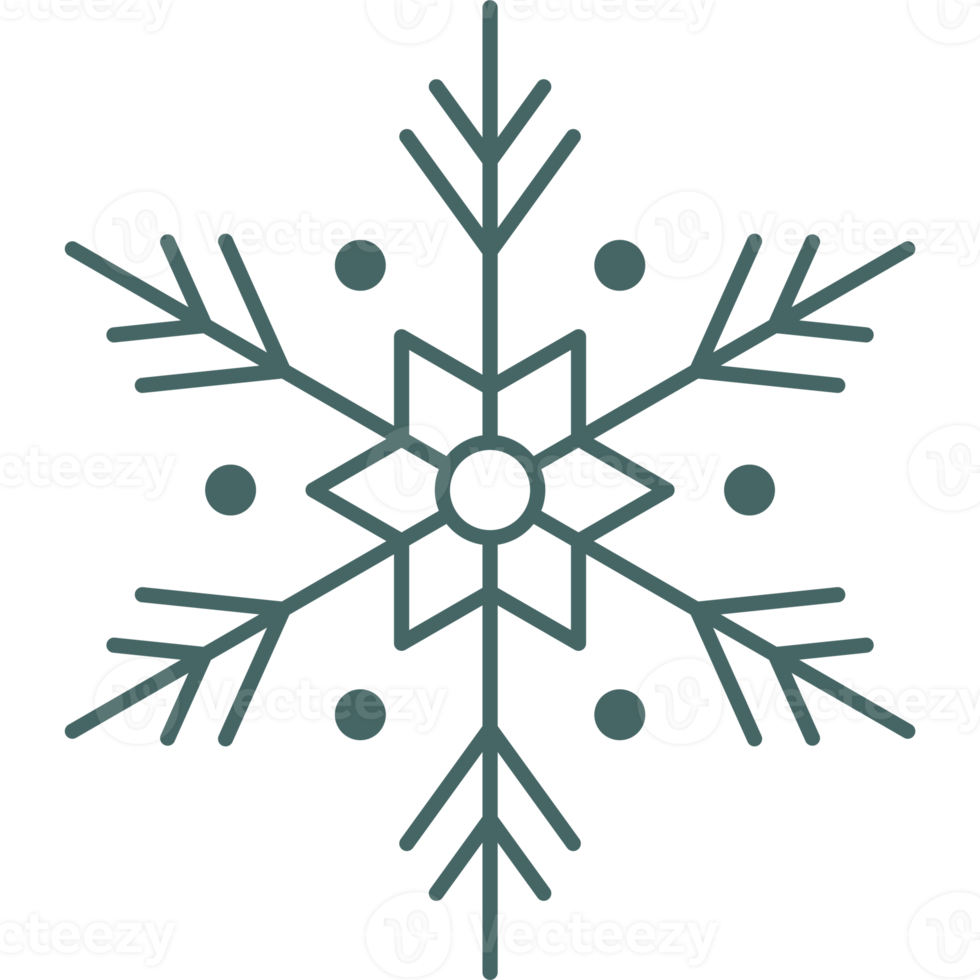 merry christmas snowflake line style icon png