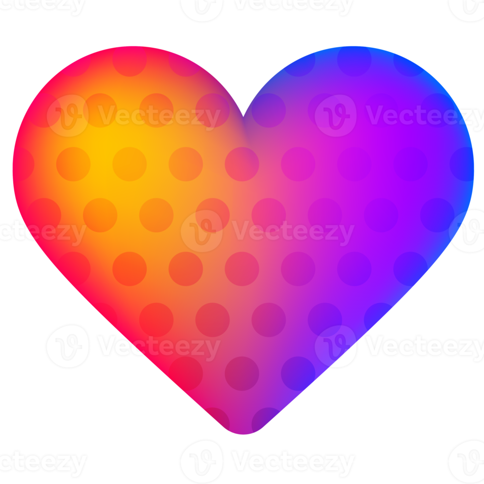 rainbow realistic heart icon png