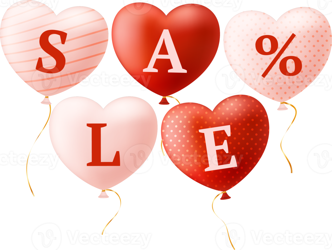 valentine love sale balloon realistic png