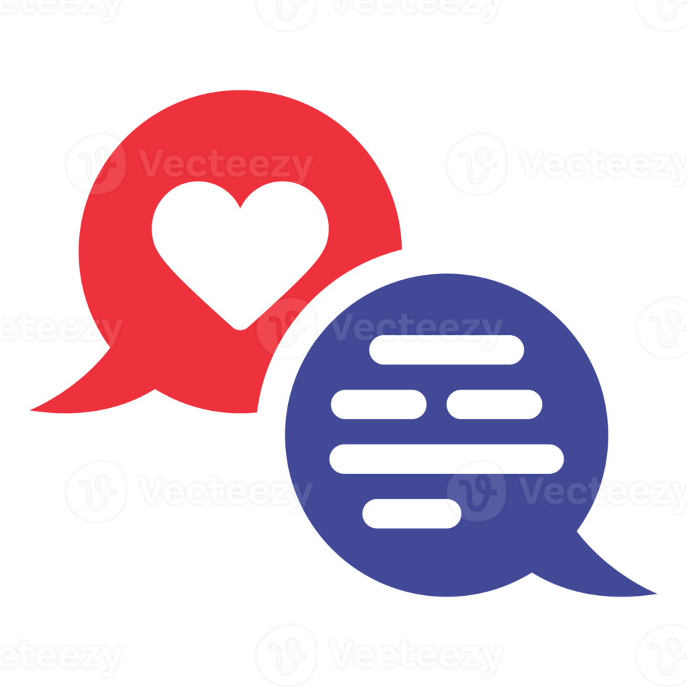 love heart chat bubble icon png