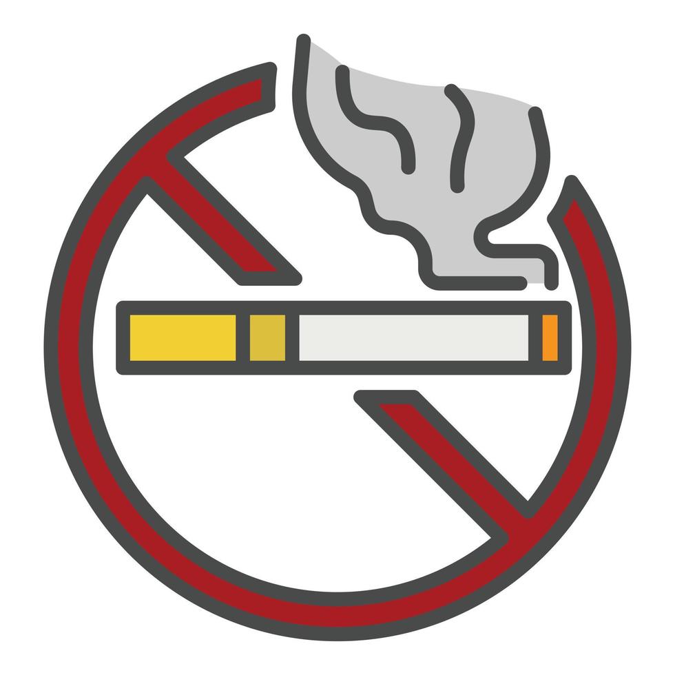 No public smoking icon color outline vector