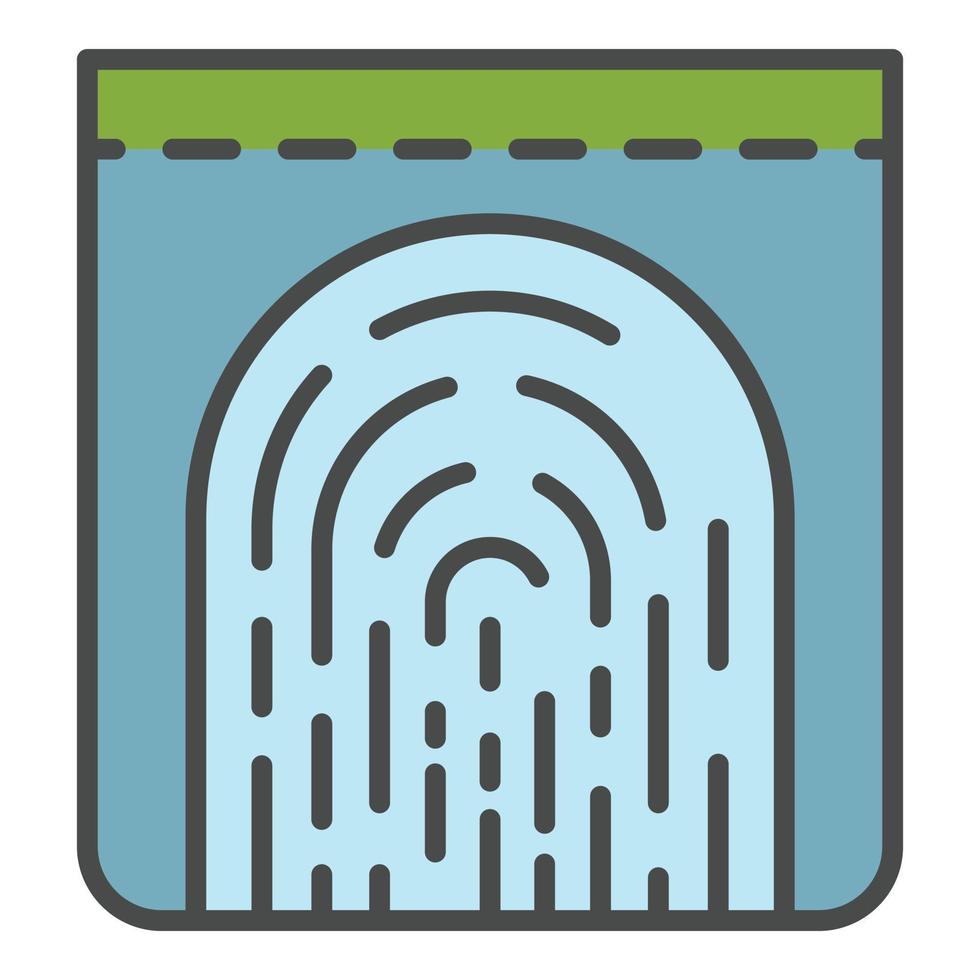 Monitor fingerprint icon color outline vector
