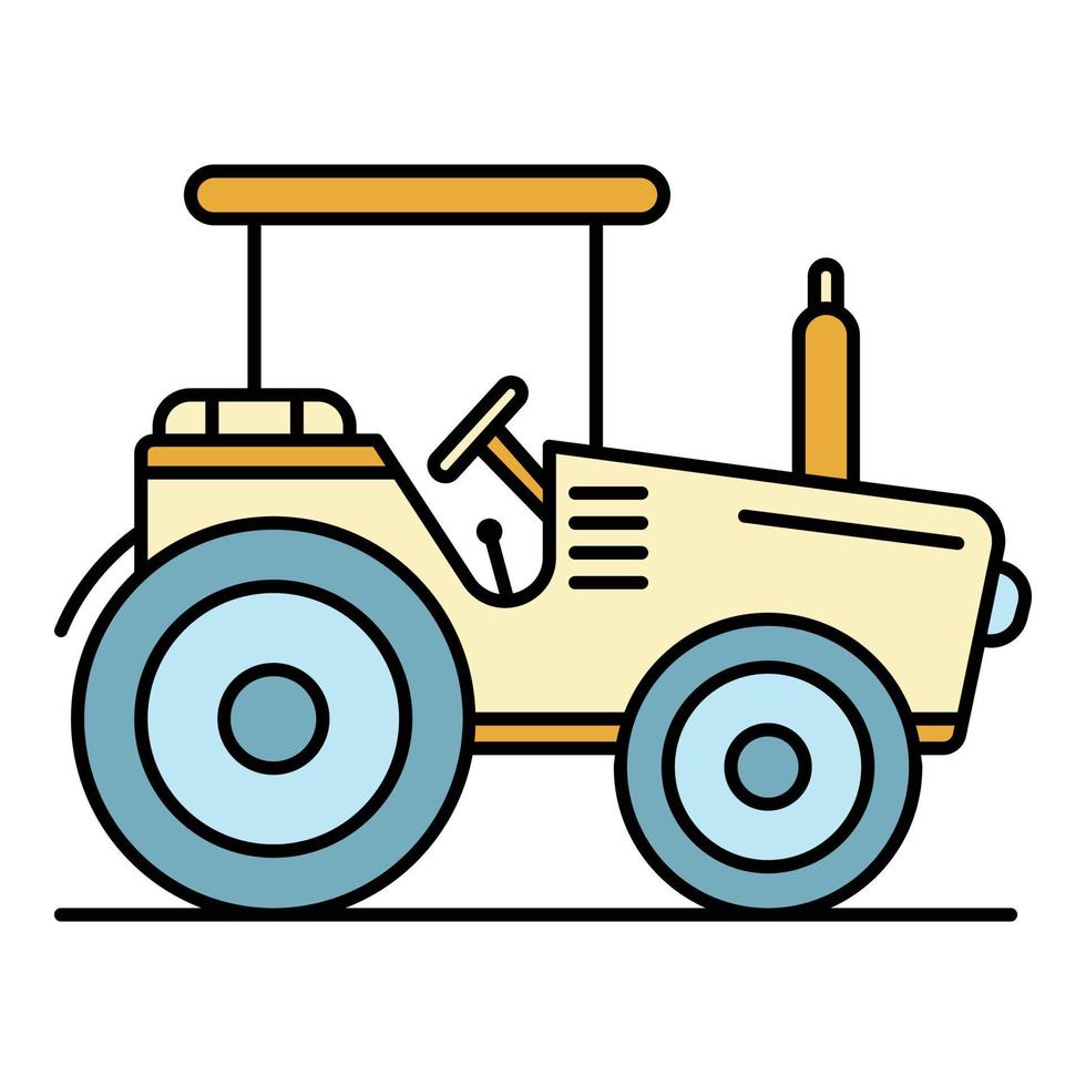 vector de contorno de color de icono de tractor moderno