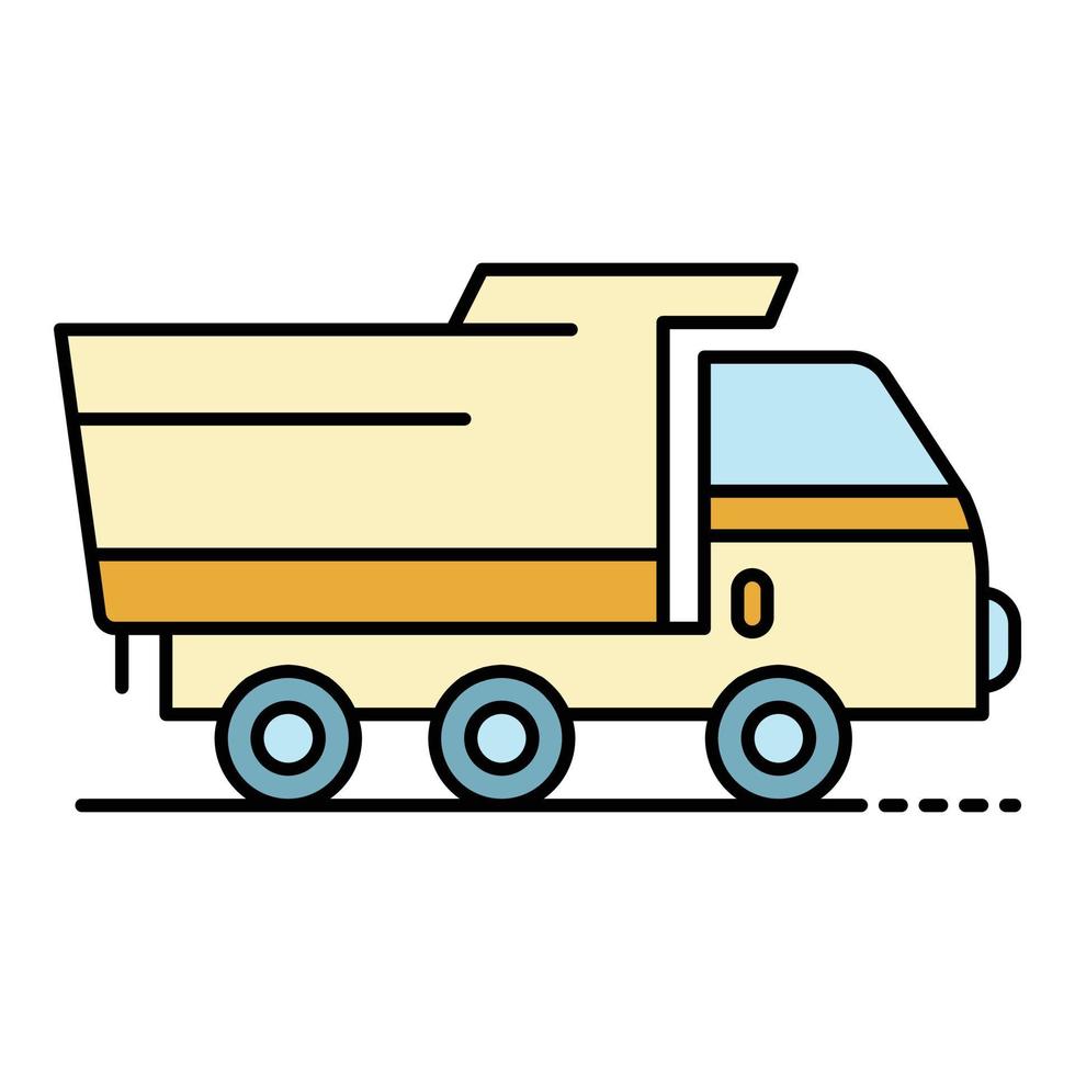 Wheat farm truck icon color outline vector