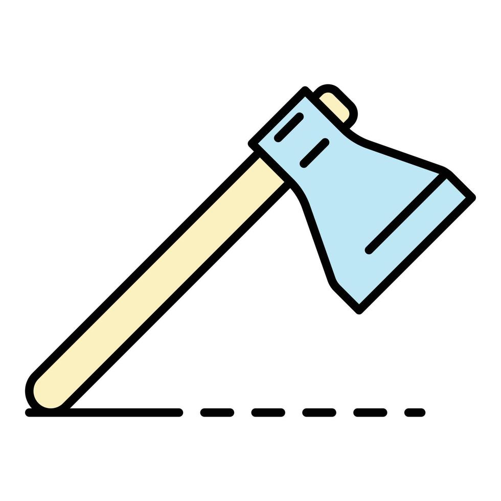 Farm axe icon color outline vector