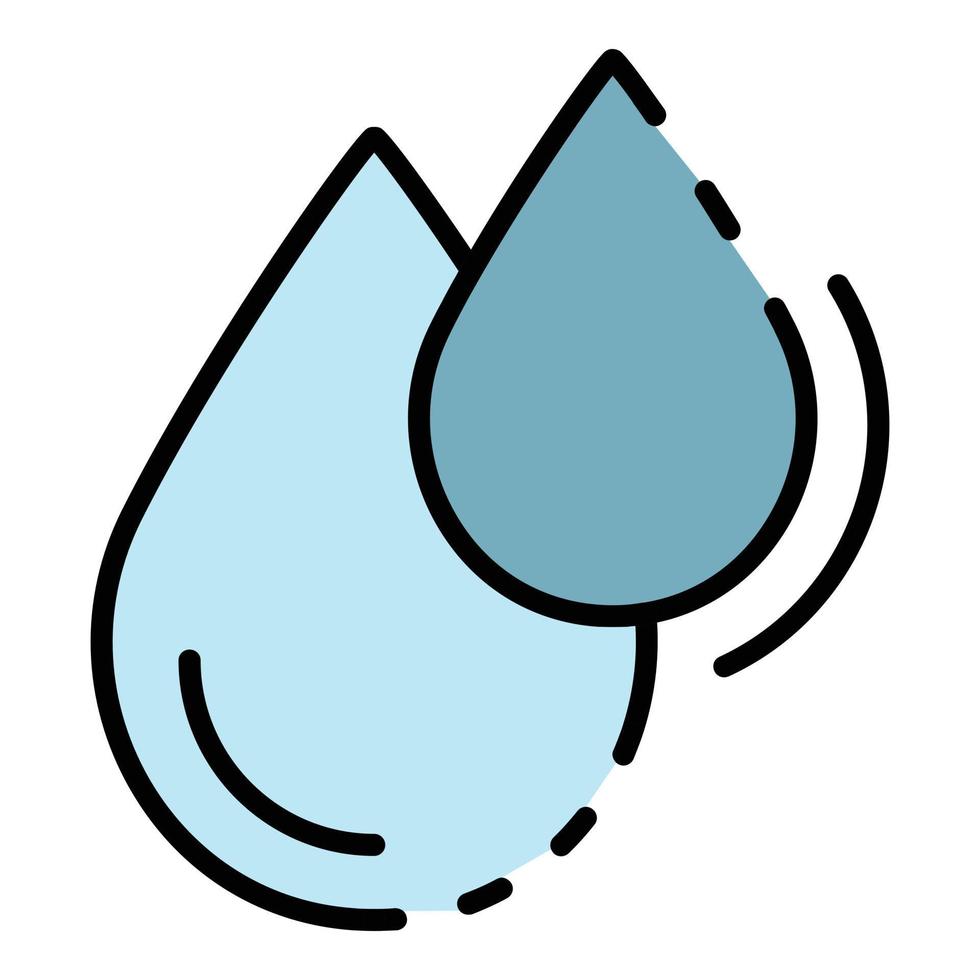 Water drop icon color outline vector