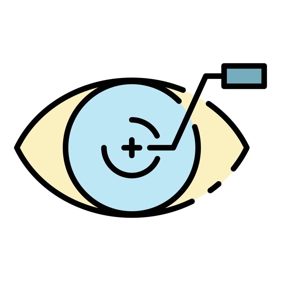 Plus contact lens icon color outline vector