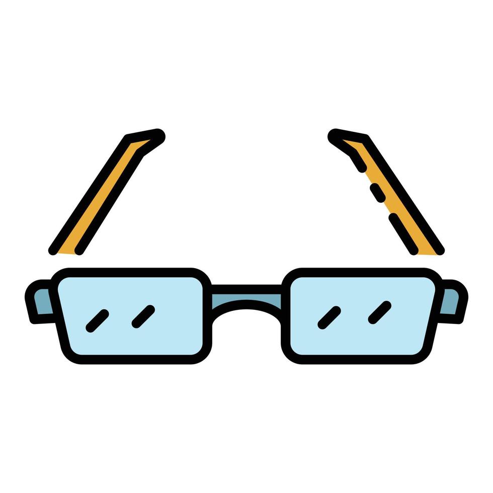 Eyeglasses icon color outline vector