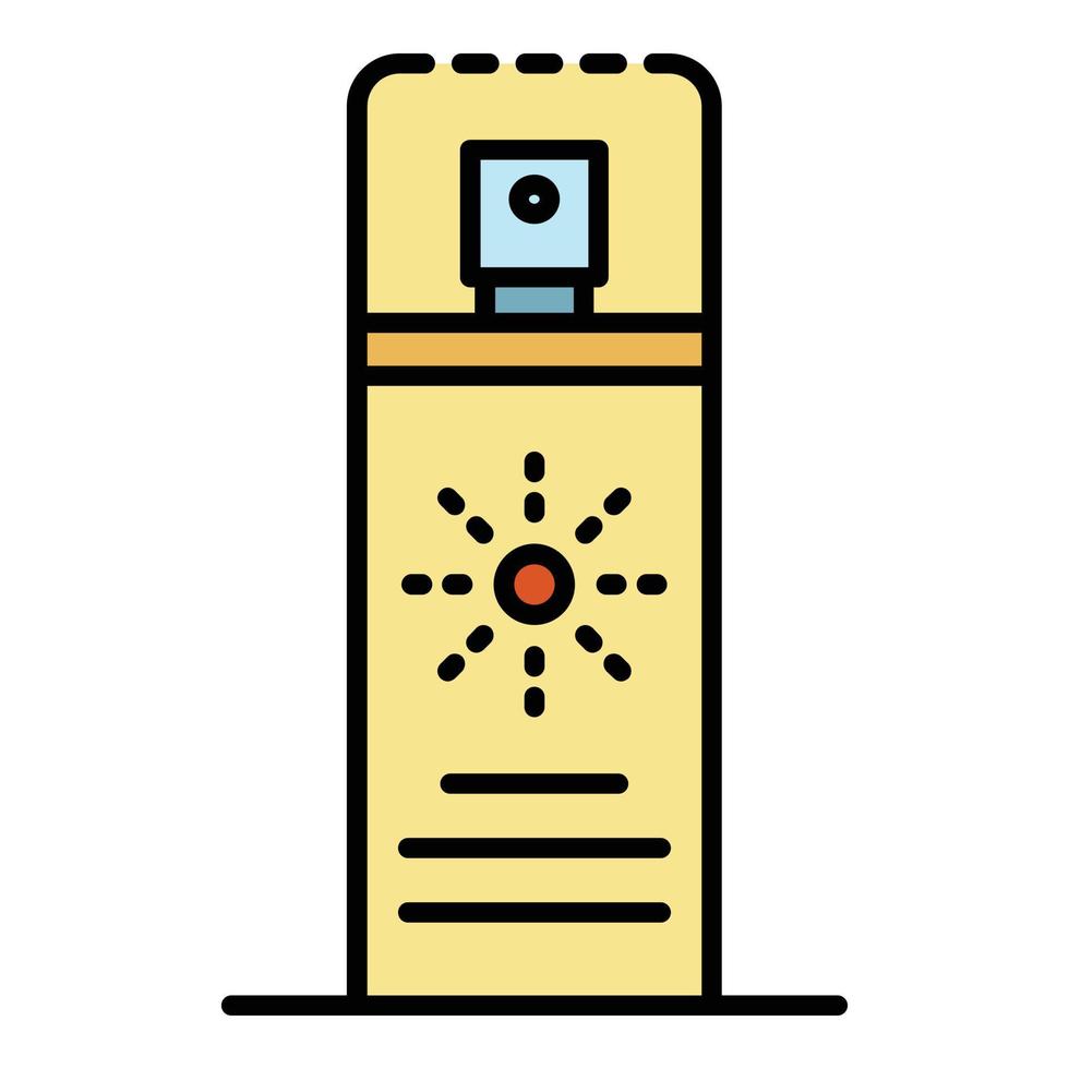 Sunscreen spray icon color outline vector