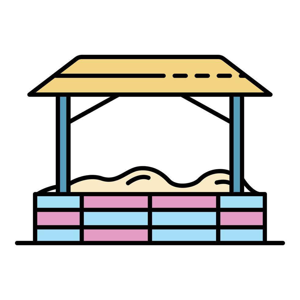 Kid playground tent icon color outline vector