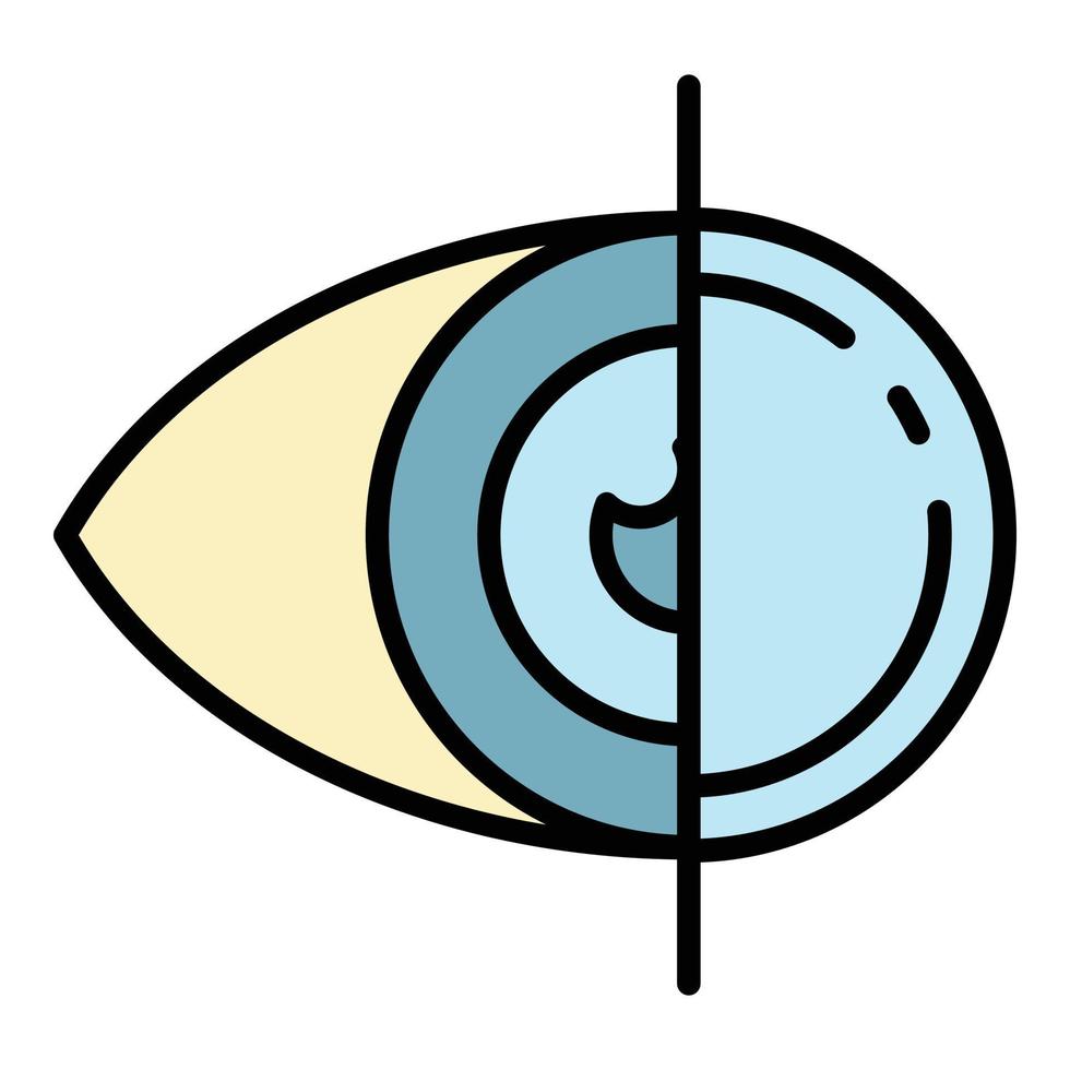 Eye contact lens icon color outline vector