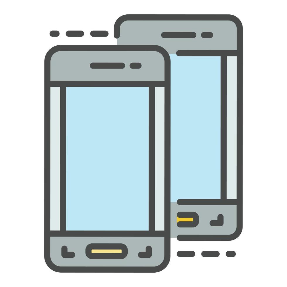 Modern smartphone icon color outline vector