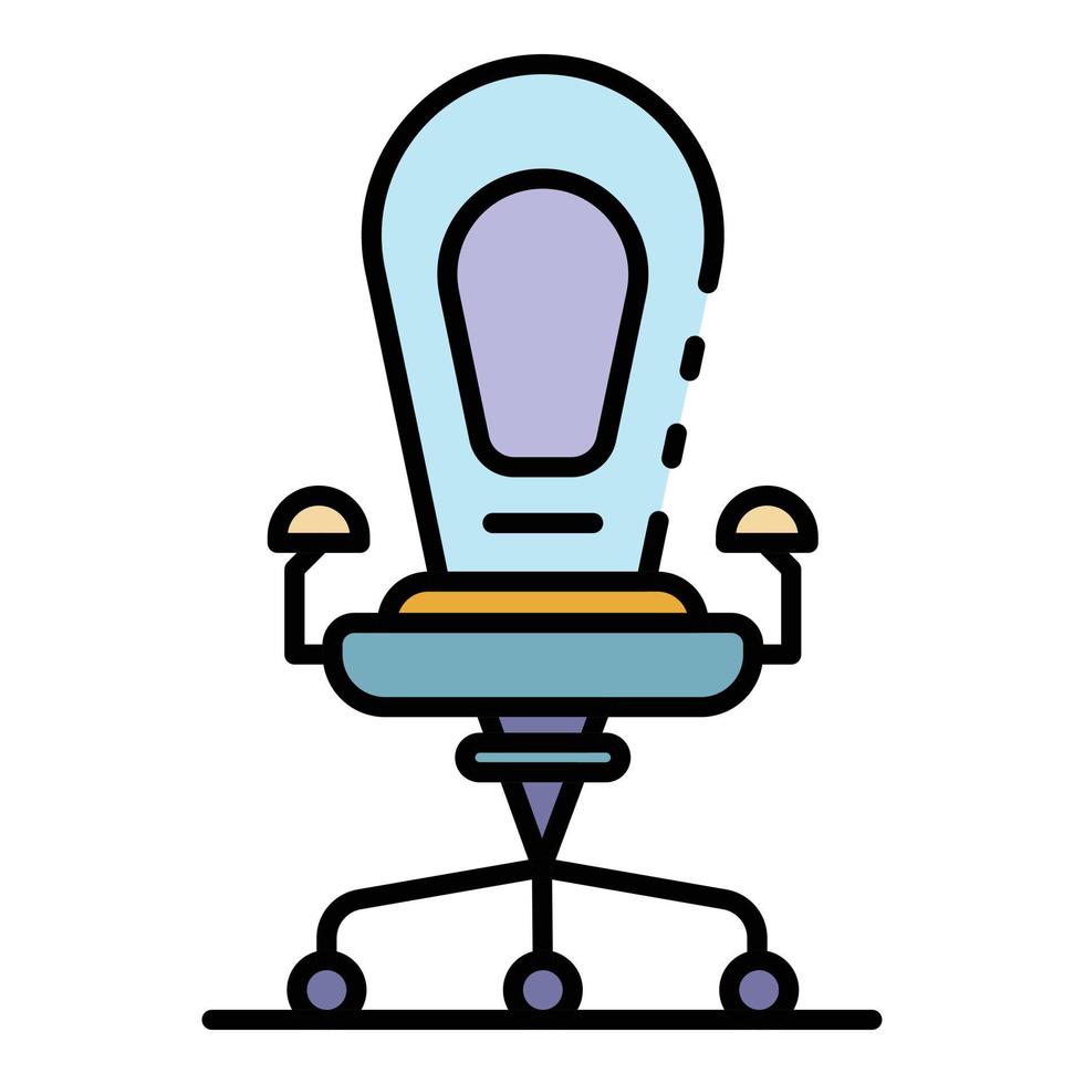 vector de contorno de color de icono de silla de escritorio