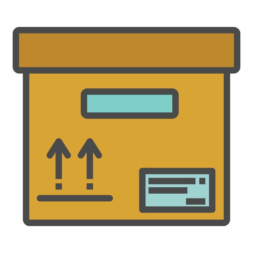 Delivery box icon color outline vector
