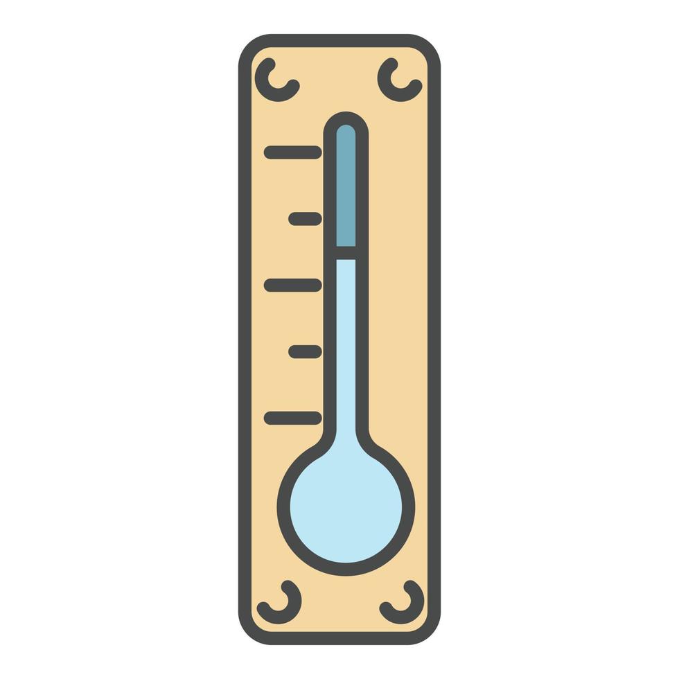 Outdoor thermometer icon color outline vector