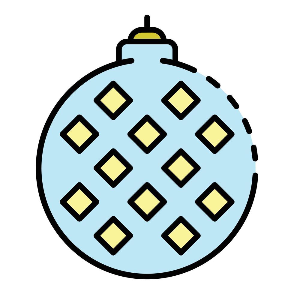 Fir tree toy ball icon color outline vector