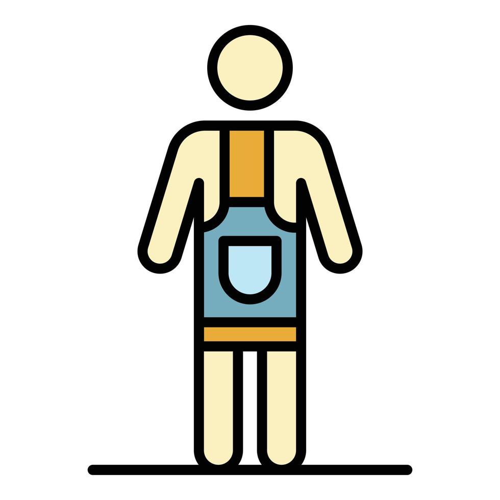 Potter man in apron icon color outline vector