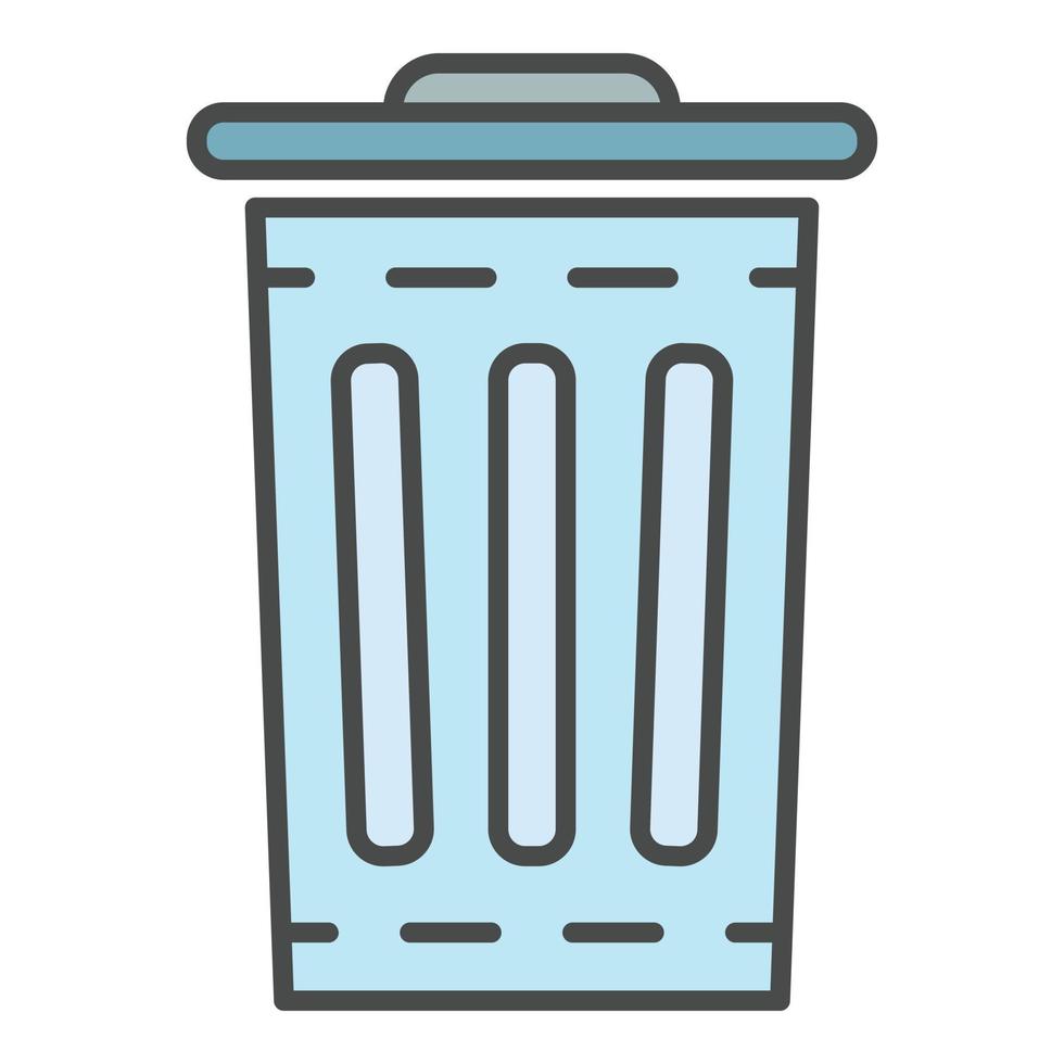 Garbage bin icon color outline vector