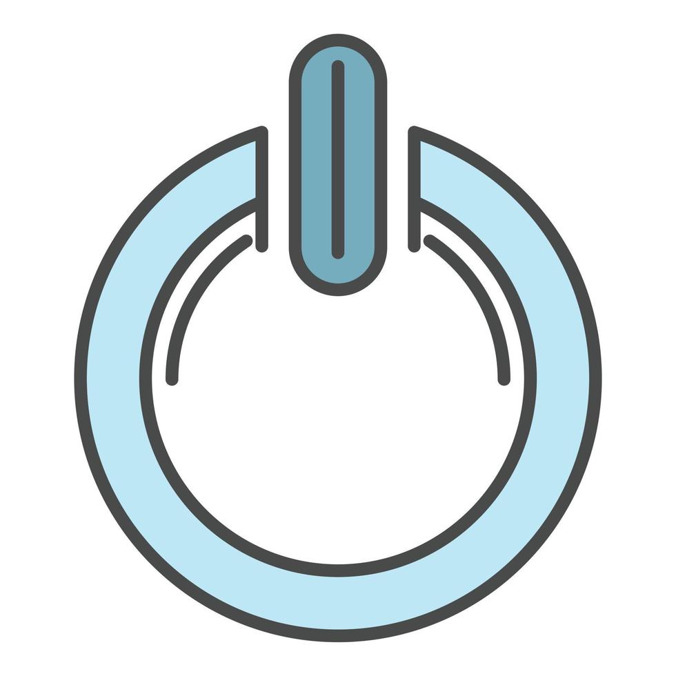 Power off button icon color outline vector