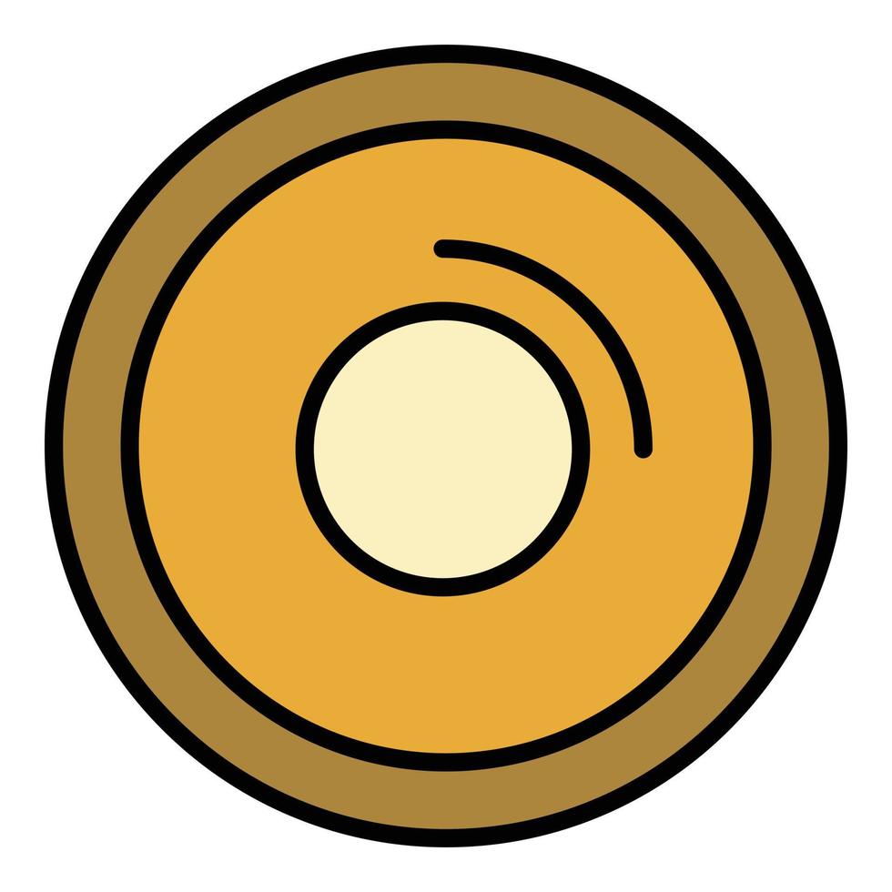 Top view potter wheel icon color outline vector