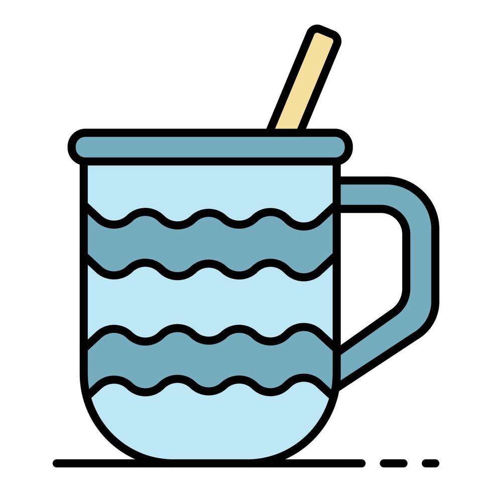 Mug of mulled wine icon color outline vector